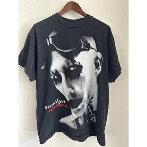 Marilyn Manson No Time to Discriminate Washed Vintage Reprint Tultex Tag